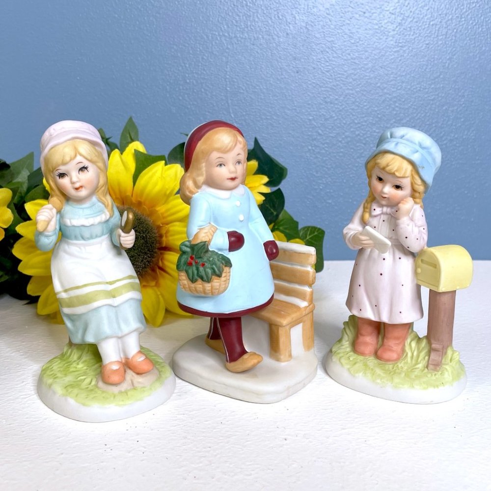 RARE Vintage 1983 New England Collectors Society Lot of 3 Porcelain Figurines